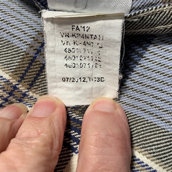 Vans Plaid Button Up Collared Men's Shirt Size S Blue Tan - Picture 8 of 12